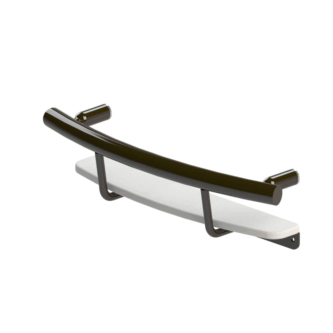 Invisia Modern Shampoo Shelf with Fall Prevention Grab Bar - primehubstore.shop Grab Bars & Safety Rails