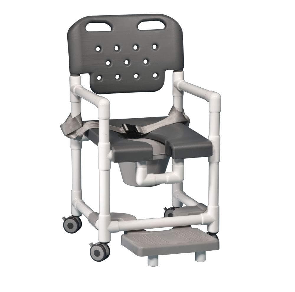 IPU Elite PVC Shower Chair Commode with Footrest and Safety Belt - primehubstore.shop PVC Shower Chairs