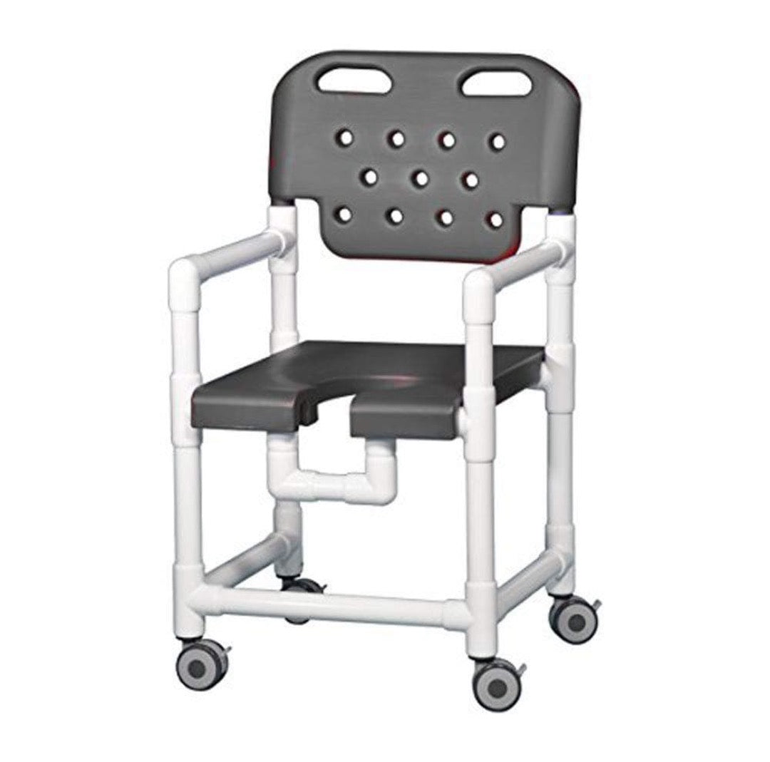 IPU Elite PVC Rolling Shower Chair with Commode Opening - primehubstore.shop PVC Shower Chairs