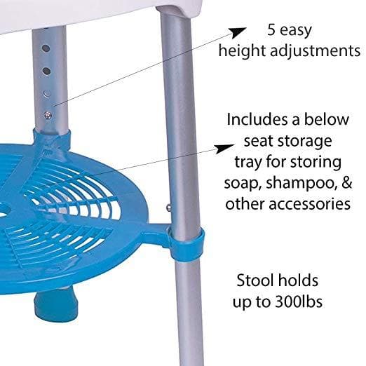 Carex EZ Swivel Shower Stool - Rotates 360 Degrees - primehubstore.shop Bath Benches & Seats