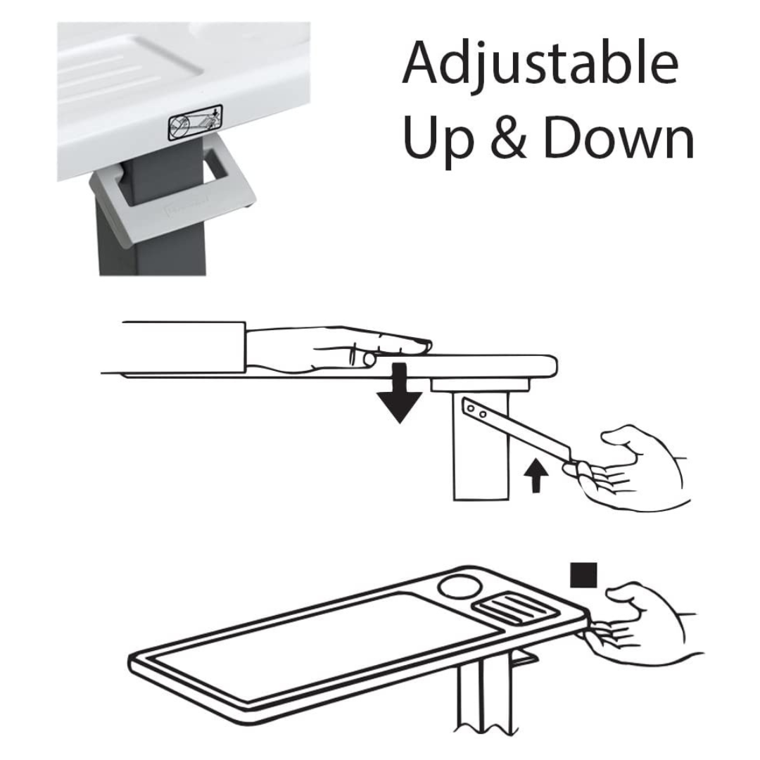 Carex Overbed Table - Rolling Bed Table and Desk with Adjustable Height - primehubstore.shop Overbed Tables