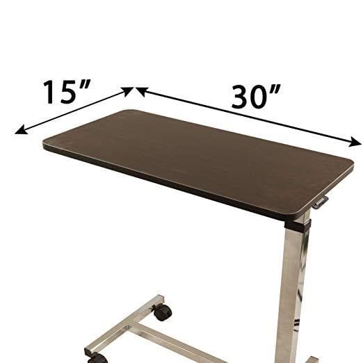 Roscoe Medical Non-Tilt Overbed Table with Wheels - 15 x 30 inches Height Adjustable - primehubstore.shop Overbed Tables