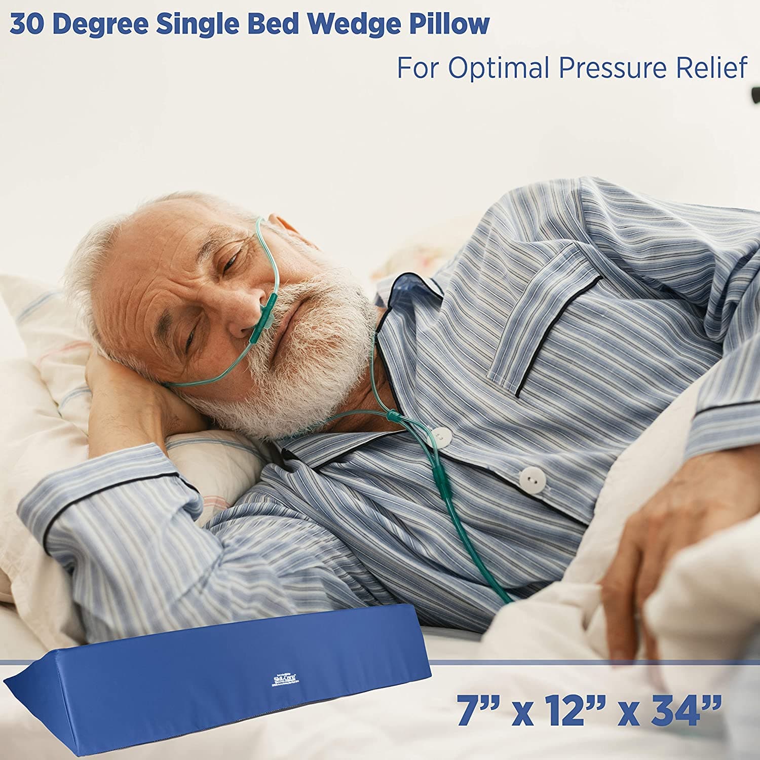 Skil-Care 30-Degree Positioning Wedge - Roll Control Bed Wedges - primehubstore.shop Bed Wedges