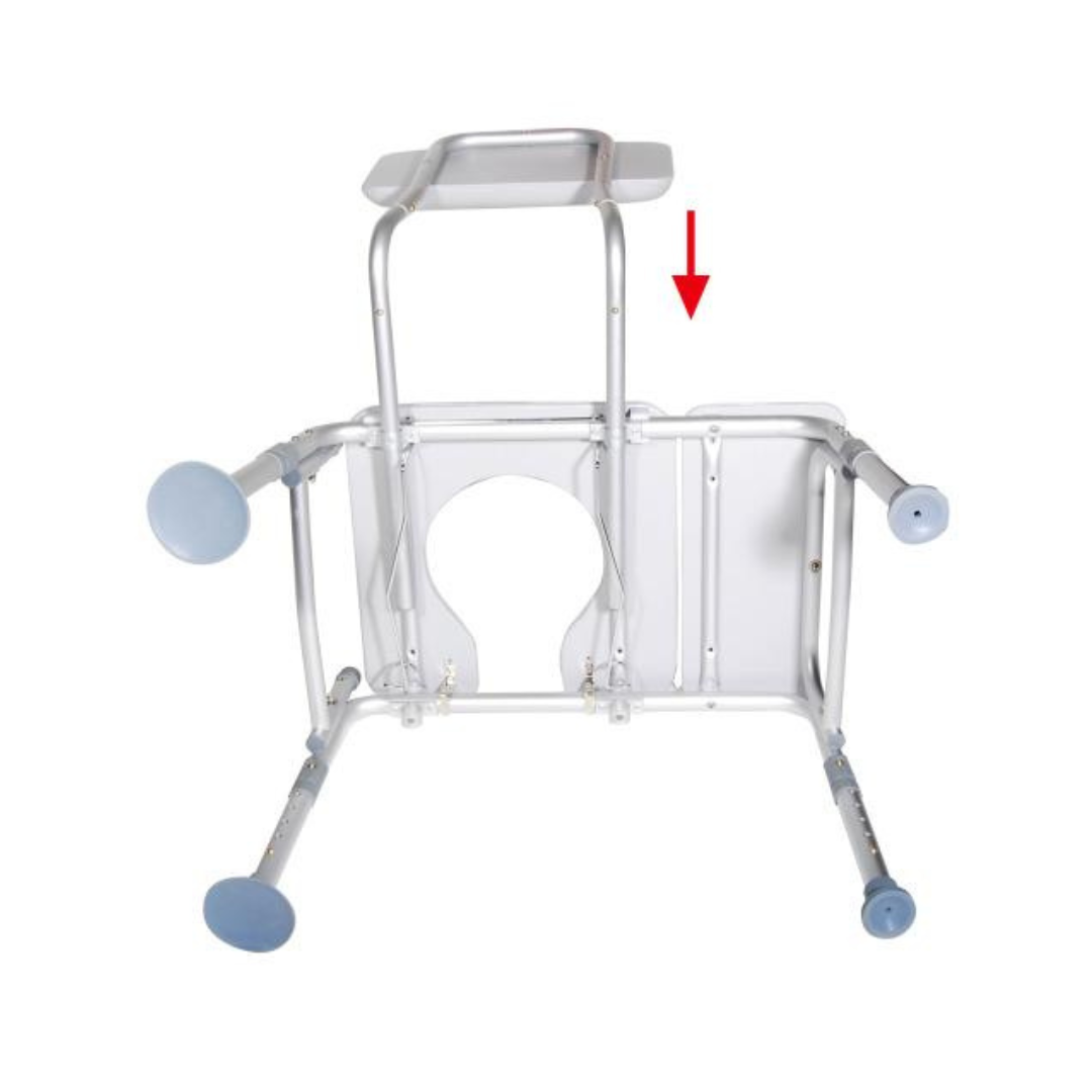 Drive Medical Combination Padded Seat Transfer Bench with Commode Opening - Gray - primehubstore.shop Transfer Equipment