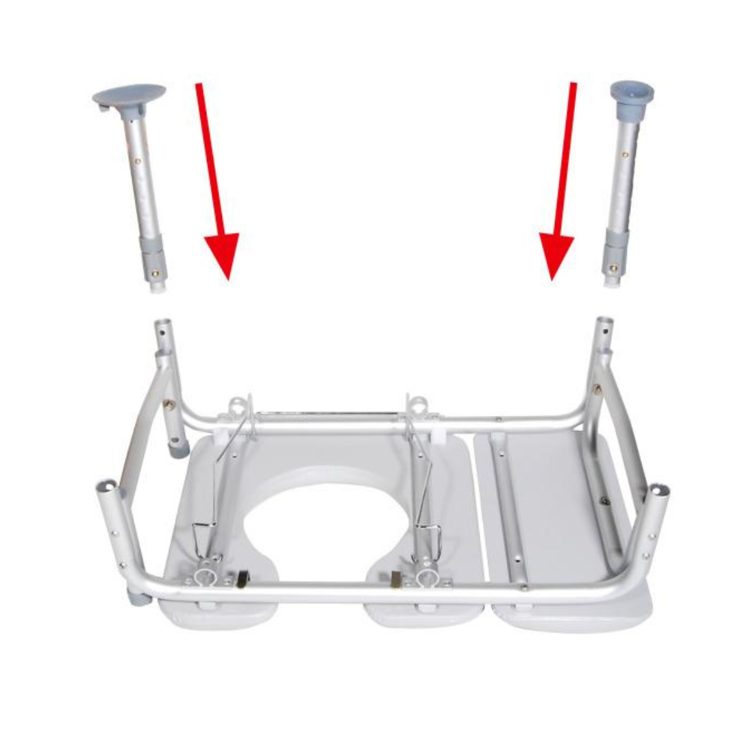 Drive Medical Combination Padded Seat Transfer Bench with Commode Opening - Gray - primehubstore.shop Transfer Equipment