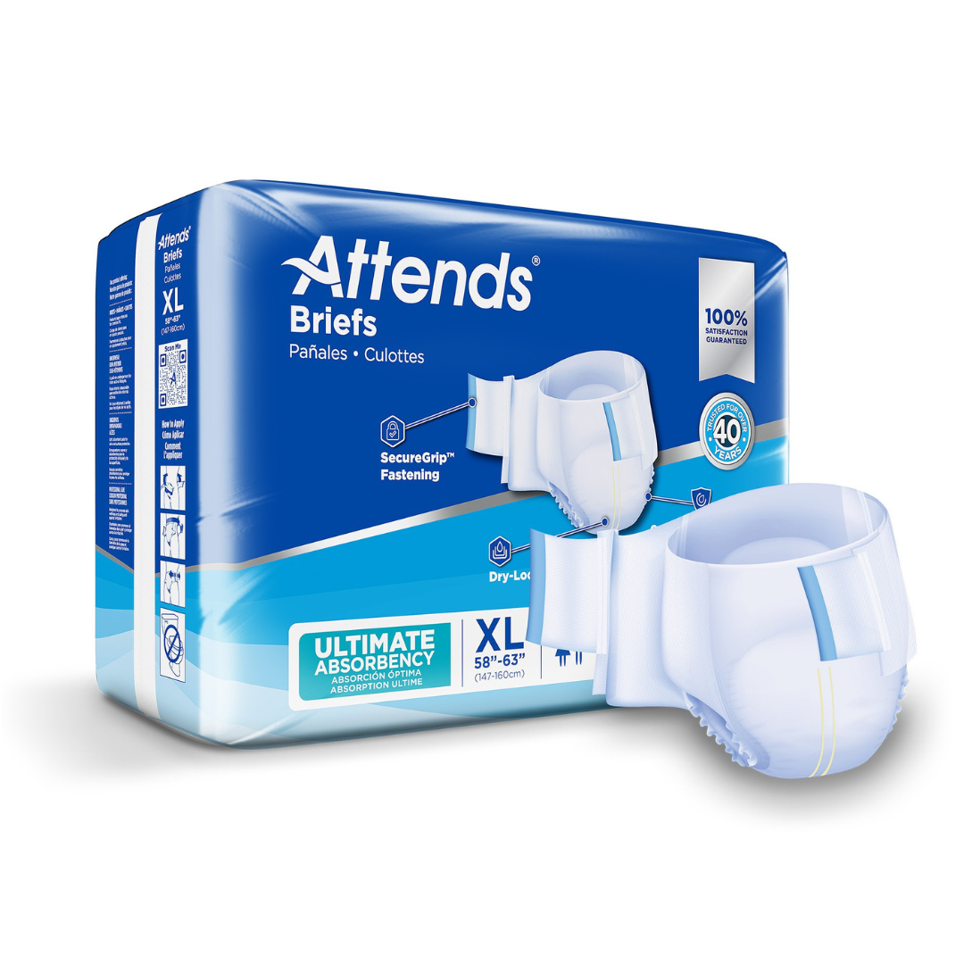 Attends Advanced Unisex Briefs with Advanced Dry-Lock Technology for Adult Incontinence Care-Case - primehubstore.shop briefs