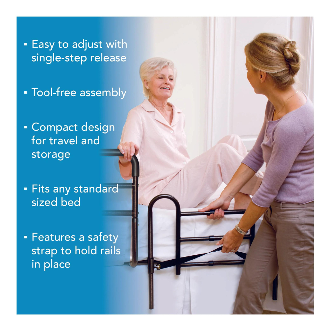 Carex Easy-Up Bed Safety Rails - Combination Fall Prevention Safety Rails - primehubstore.shop Bed Rails
