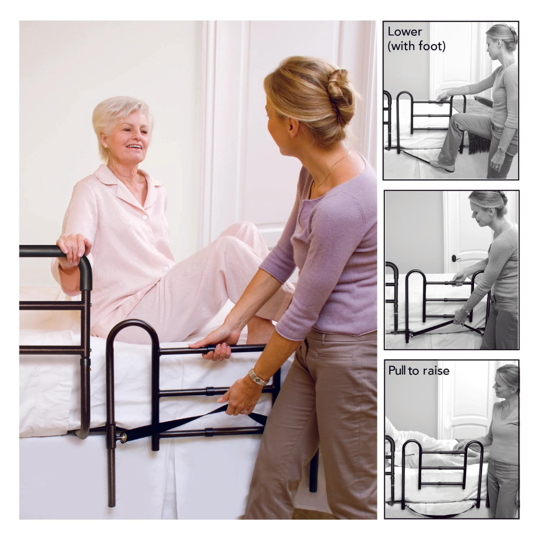 Carex Easy-Up Bed Safety Rails - Combination Fall Prevention Safety Rails - primehubstore.shop Bed Rails