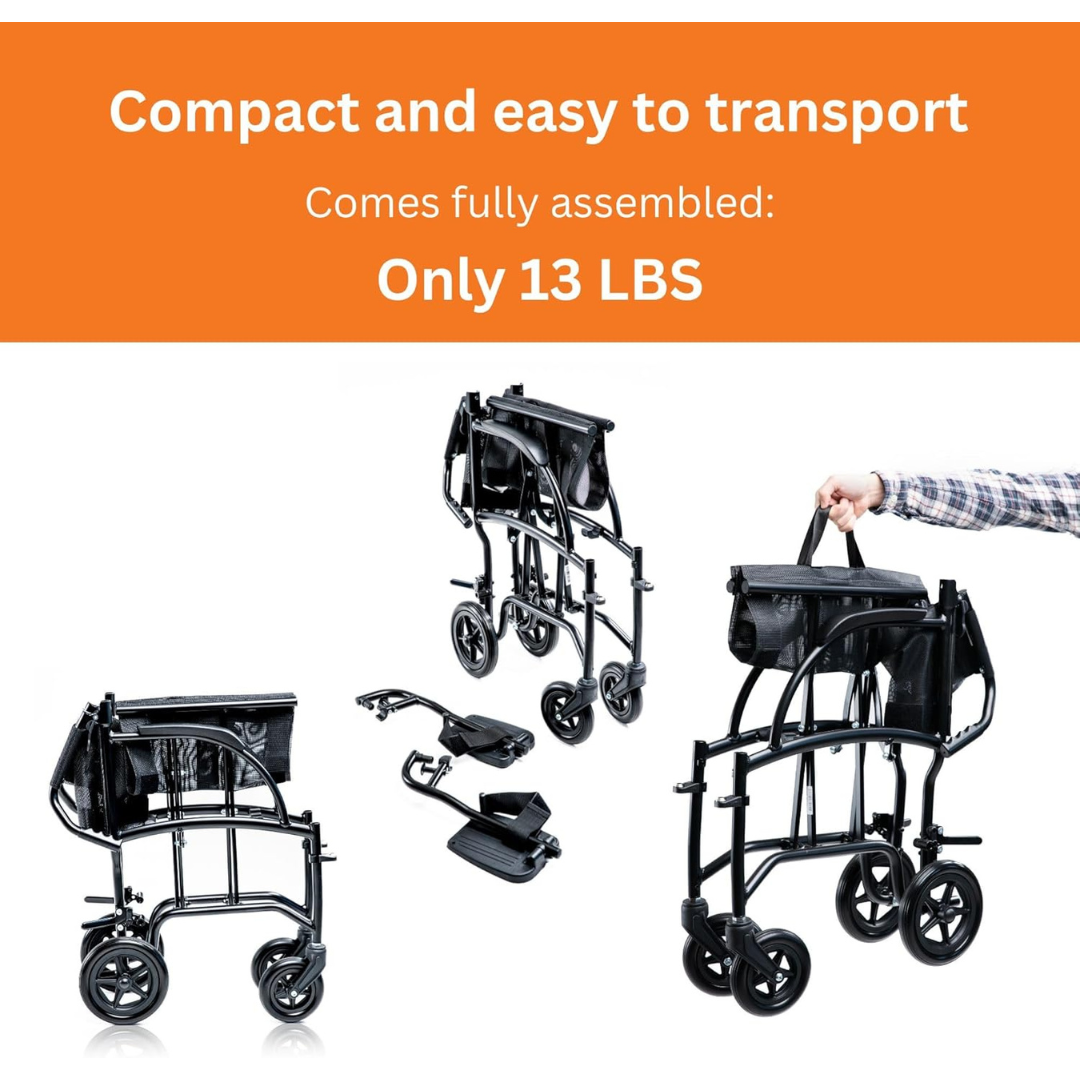 Feather Mobility Ultralight Feather Transport Chair - Only 13 lbs - primehubstore.shop Transport Chairs
