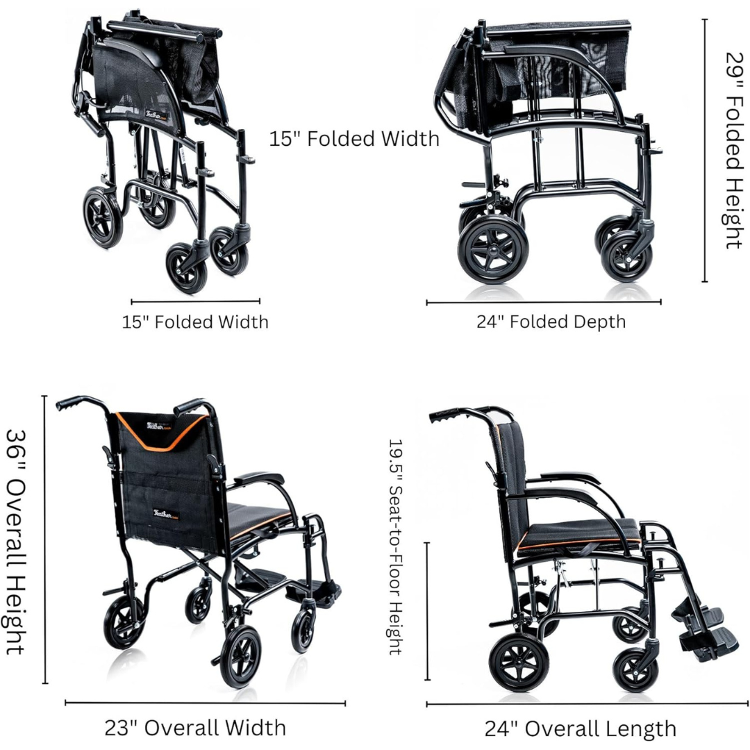 Feather Mobility Ultralight Feather Transport Chair - Only 13 lbs - primehubstore.shop Transport Chairs