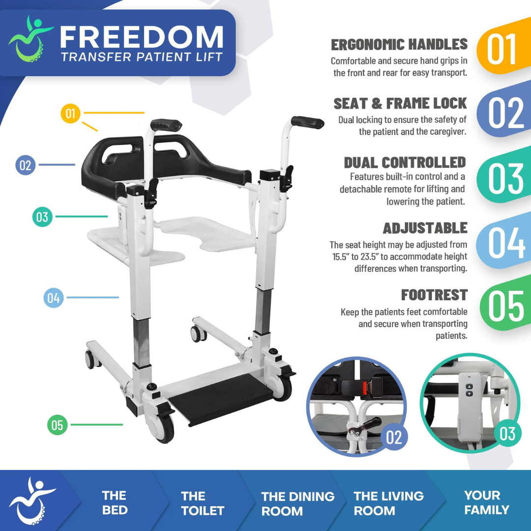 Freedom Electric Transfer Patient Lift - Complete Home Patient Transfer Chair - primehubstore.shop Patient Lifts