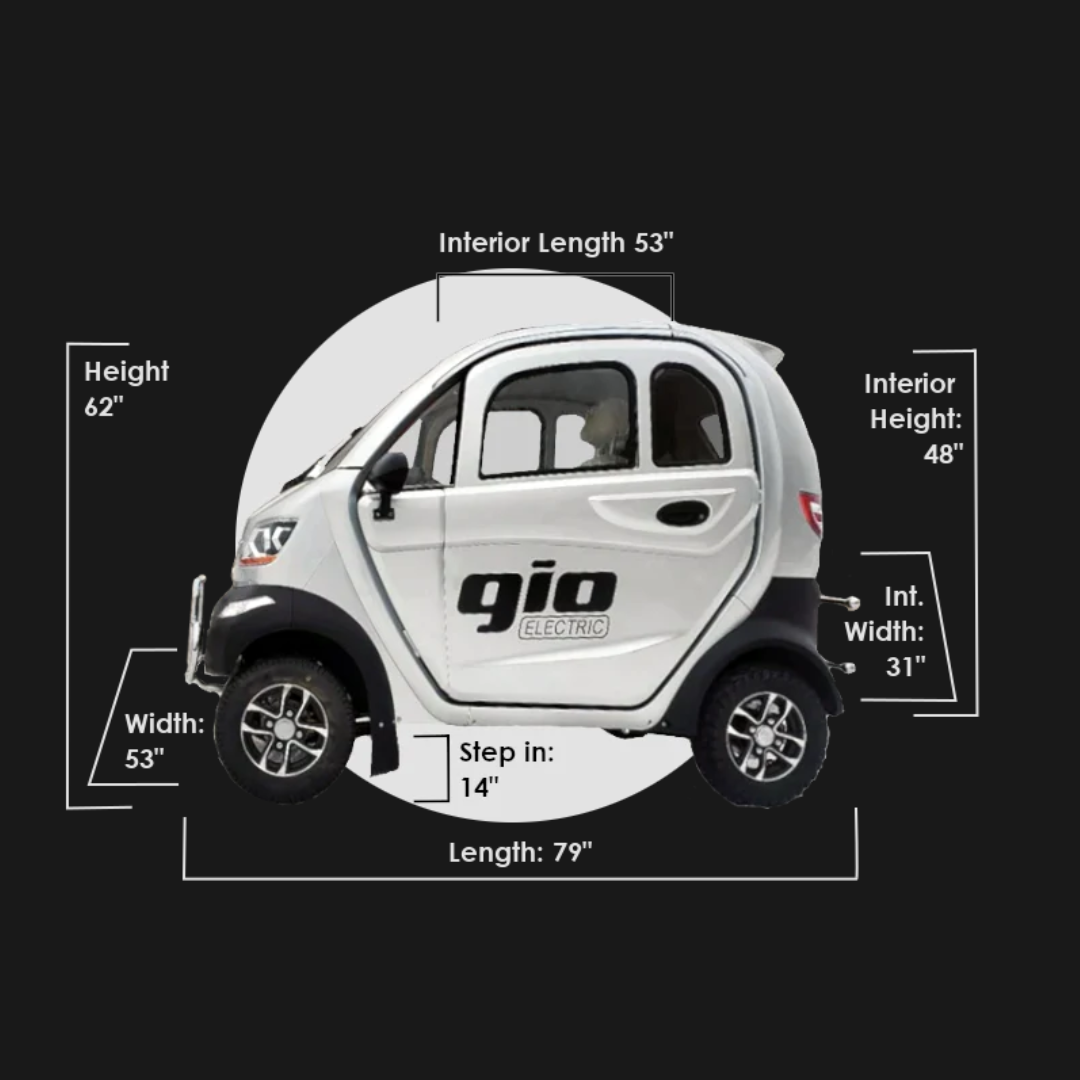 GIO Golf Fully Enclosed Mobility Scooter - 30 Mile Distance - 18.5 MPH - primehubstore.shop Scooters