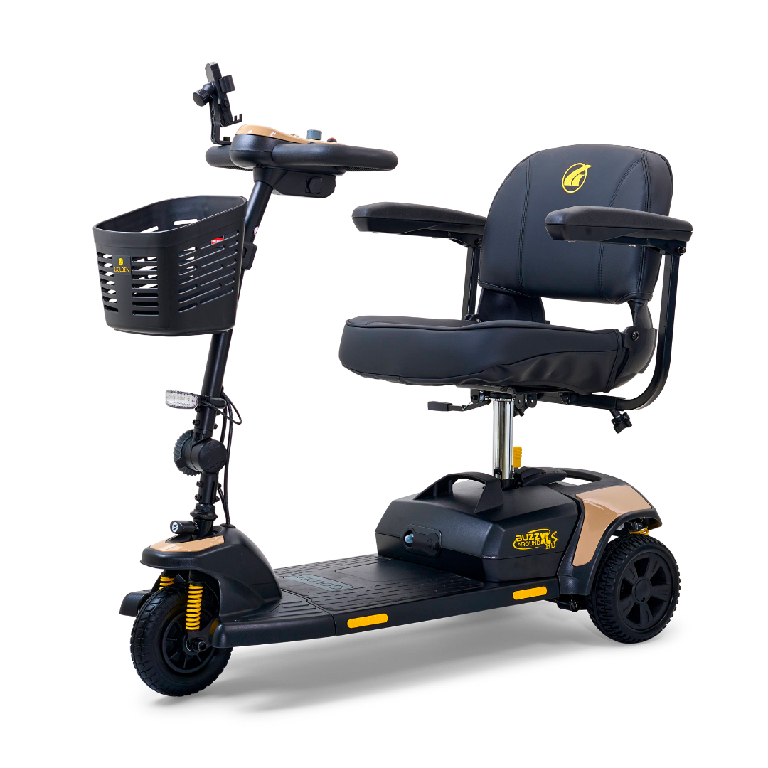 Golden Tech GB121B Buzzaround XLS-HD 3-Wheel Portable Scooter with Suspension - primehubstore.shop Mobility Scooters