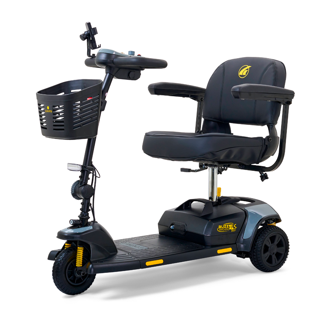 Golden Tech GB121B Buzzaround XLS-HD 3-Wheel Portable Scooter with Suspension - primehubstore.shop Mobility Scooters