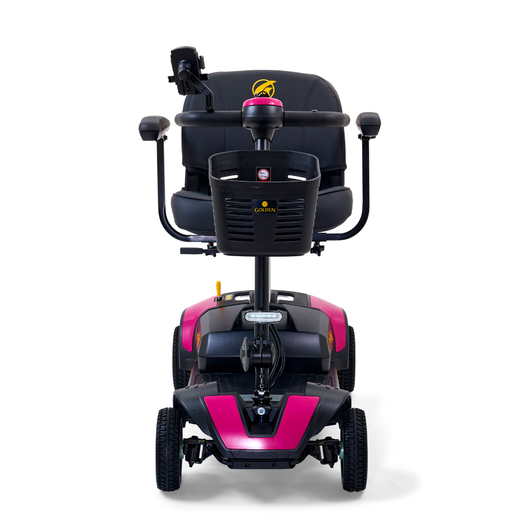 Golden Technologies Buzzaround XL 4-Wheel Long Range Mobility Scooter - Pink front