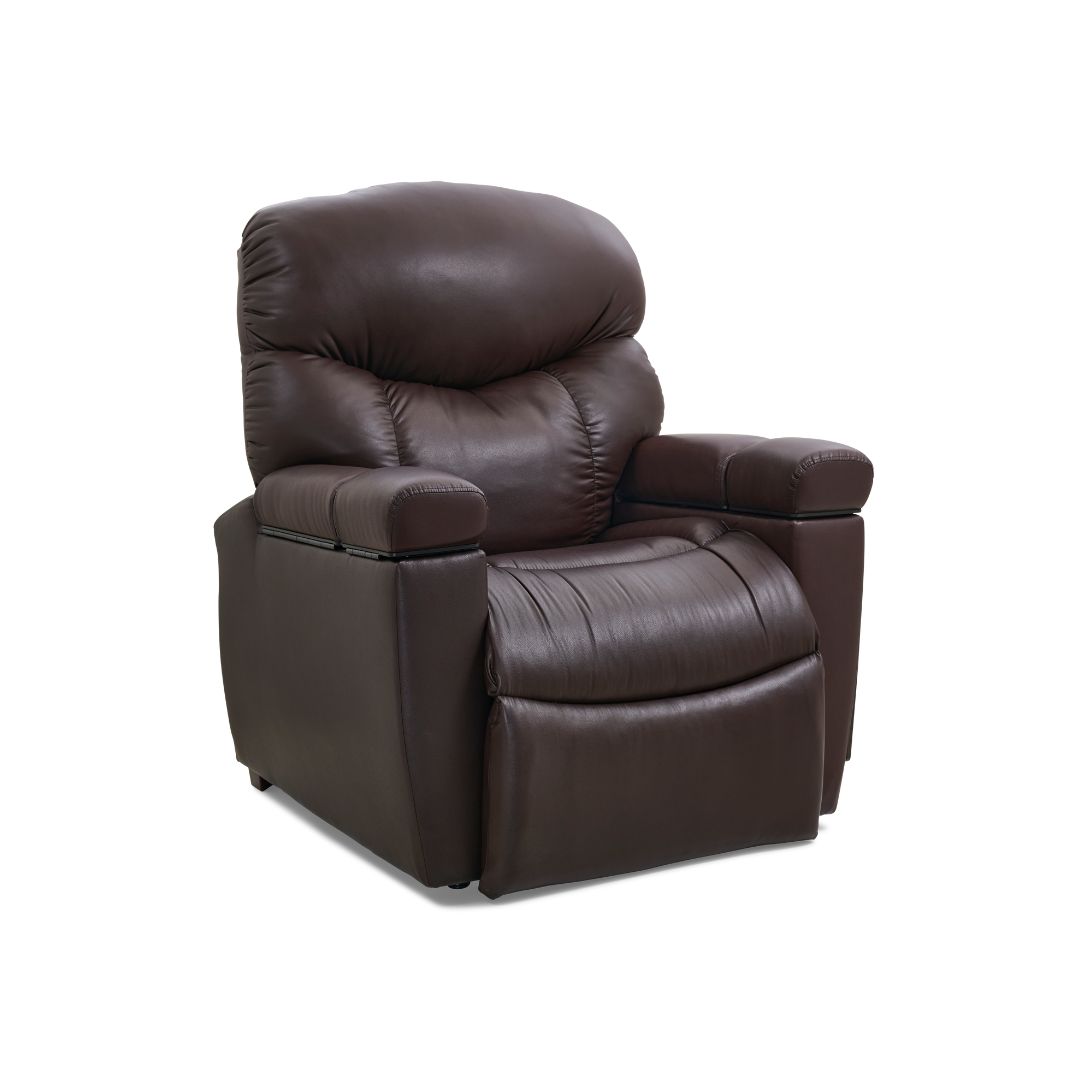 Golden Technologies PR511 MaxiComfort Cloud+ Assisted Lift Recliner - Small - Coffee Bean in seated position