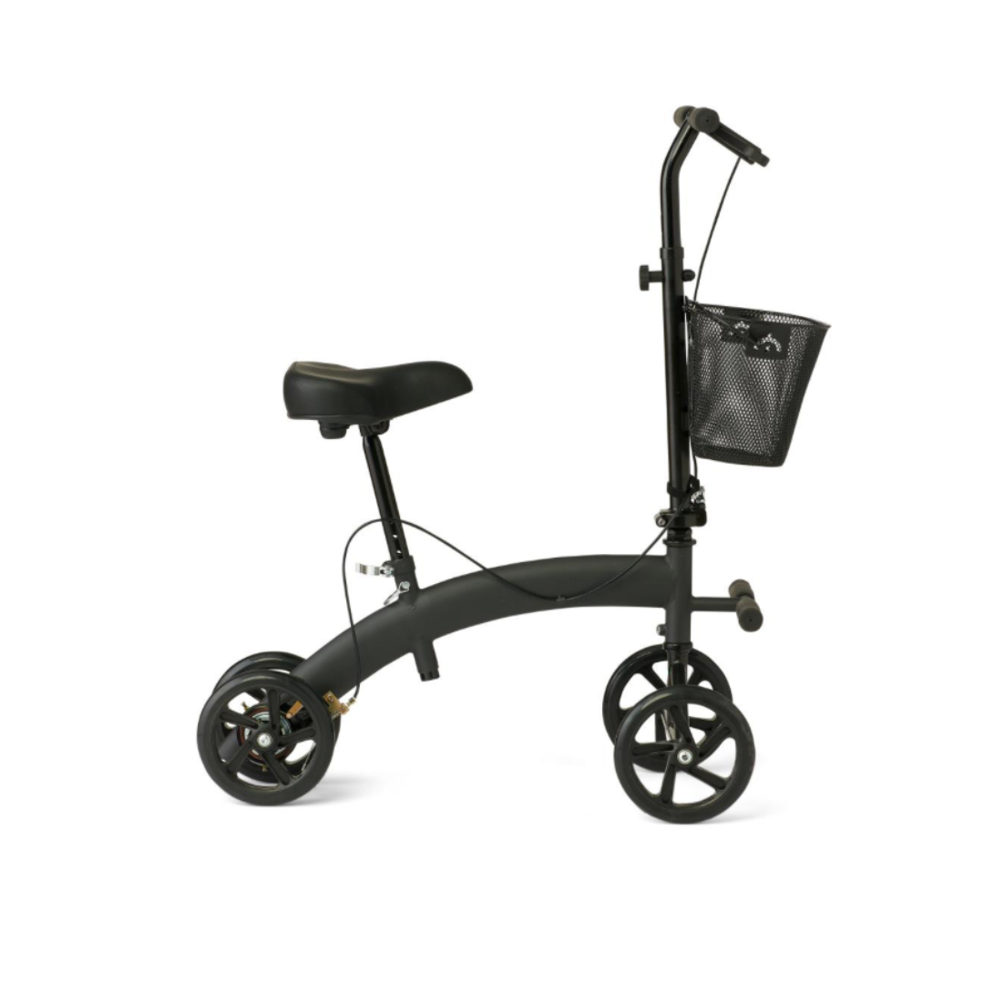 Medline Manual Seated Folding Scooter Knee Walker - Adjustable Height - primehubstore.shop Knee Walkers