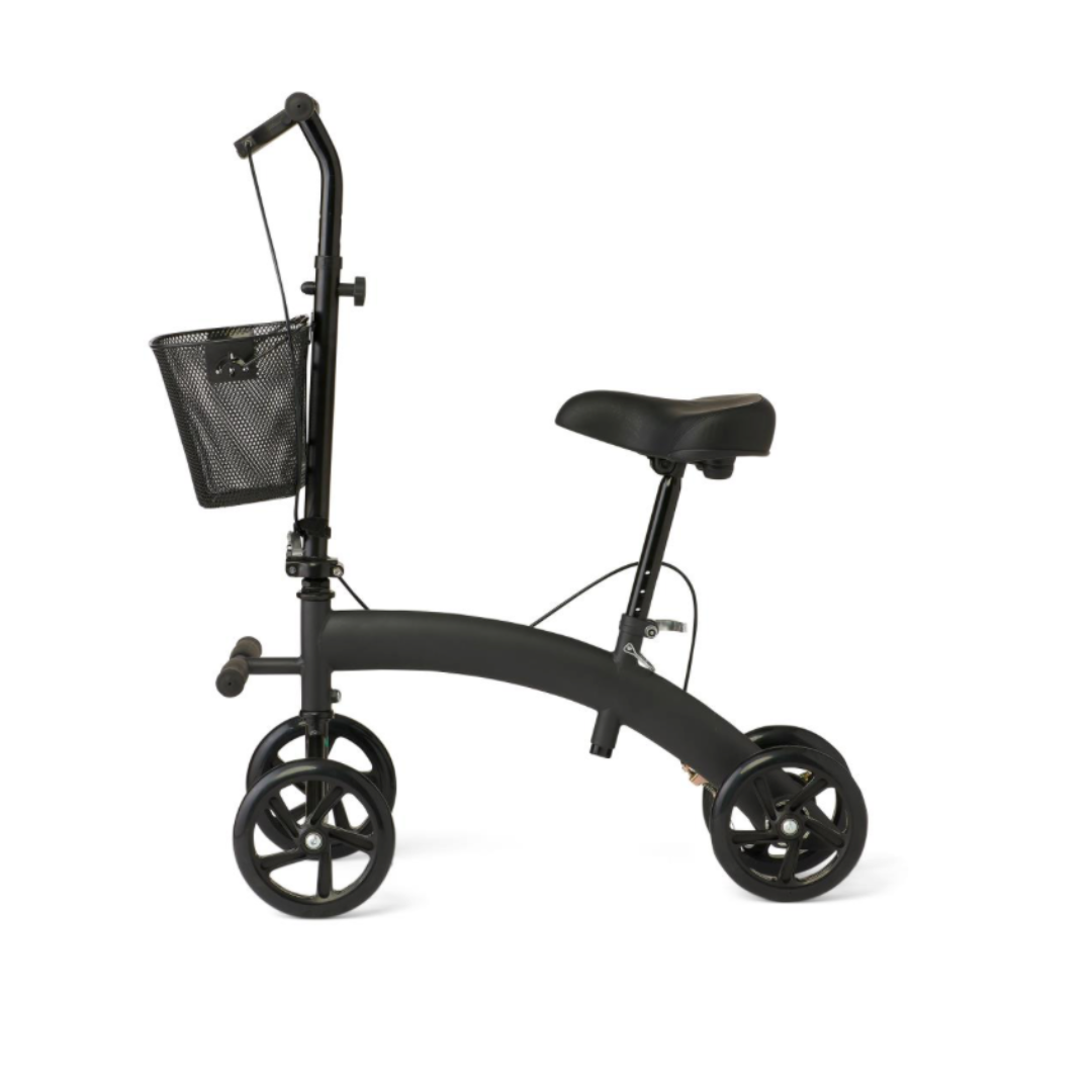 Medline Manual Seated Folding Scooter Knee Walker - Adjustable Height - primehubstore.shop Knee Walkers