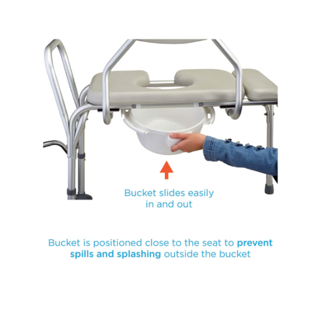 Nova Medical Padded Transfer Bench/Commode with Detachable Back - primehubstore.shop Transfer Equipment