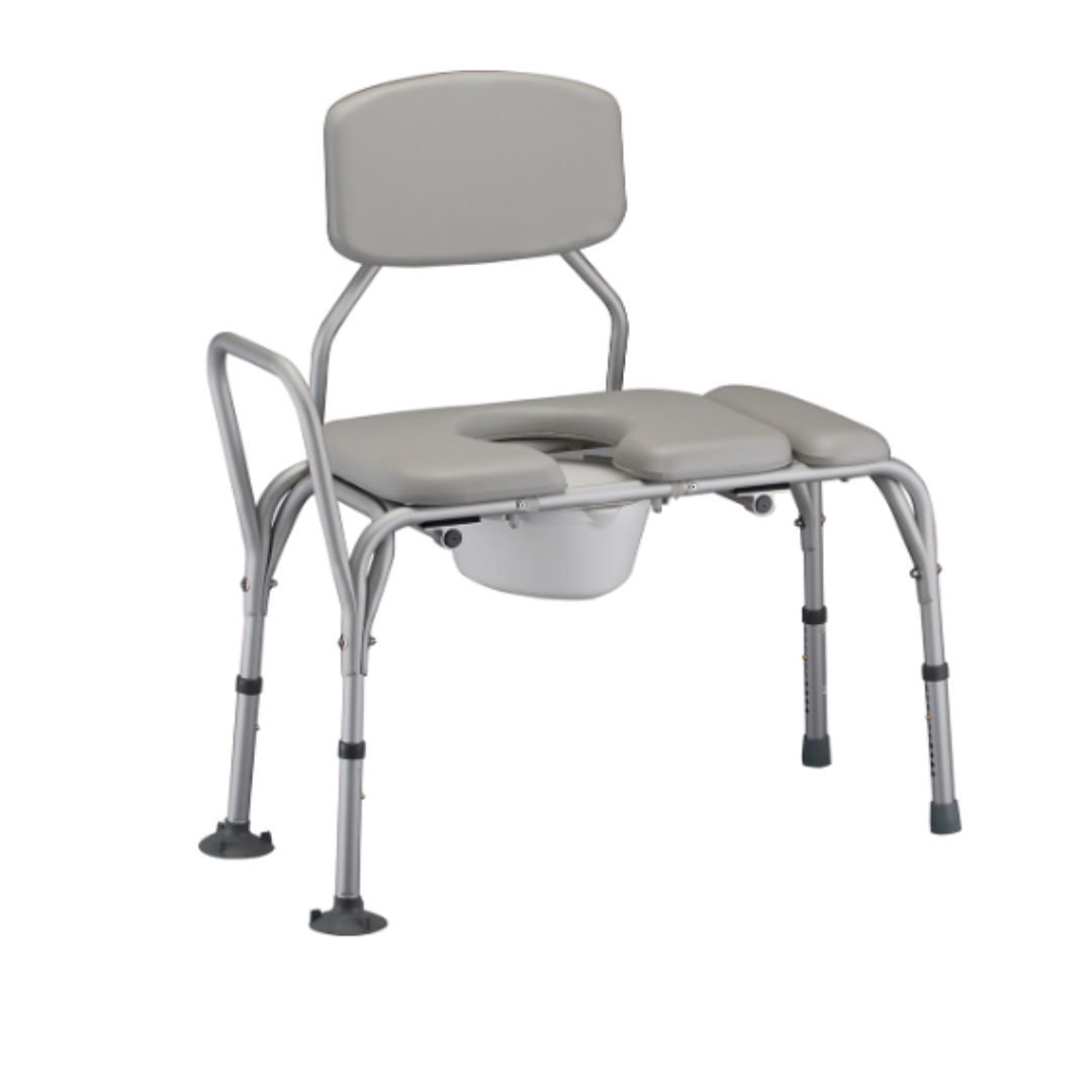 Nova Medical Padded Transfer Bench/Commode with Detachable Back - primehubstore.shop Transfer Equipment
