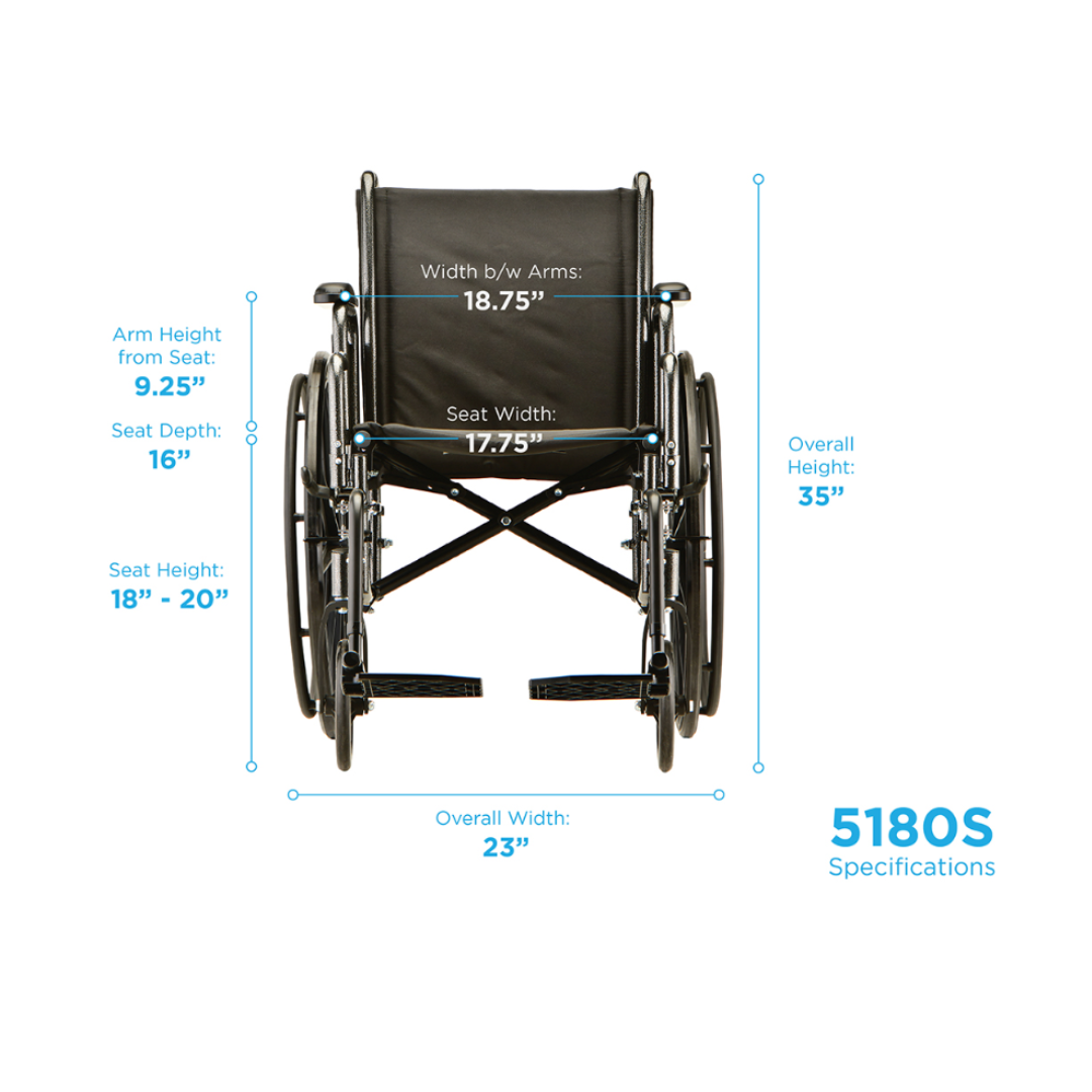 Nova Medical Steel Wheelchair w/ Detachable Desk Arms - primehubstore.shop Wheelchairs