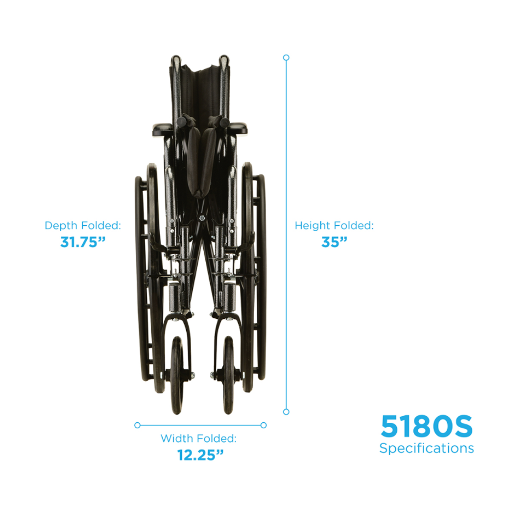 Nova Medical Steel Wheelchair w/ Detachable Desk Arms - primehubstore.shop Wheelchairs