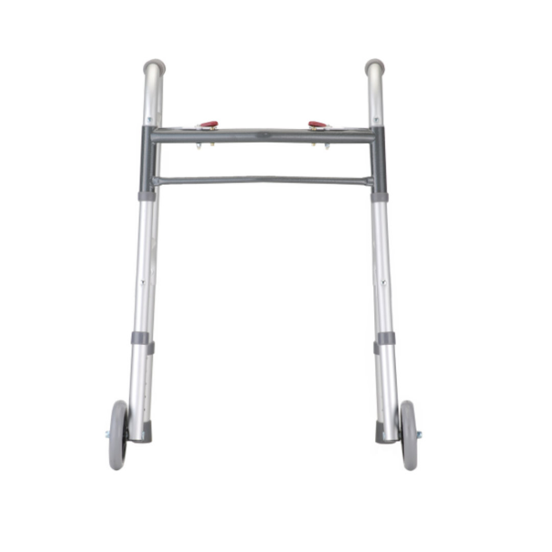 Nova Medical 4090 2-Button Folding Walker - Petite Adult - 4ft 7in - 5ft - primehubstore.shop 2 Button Walkers
