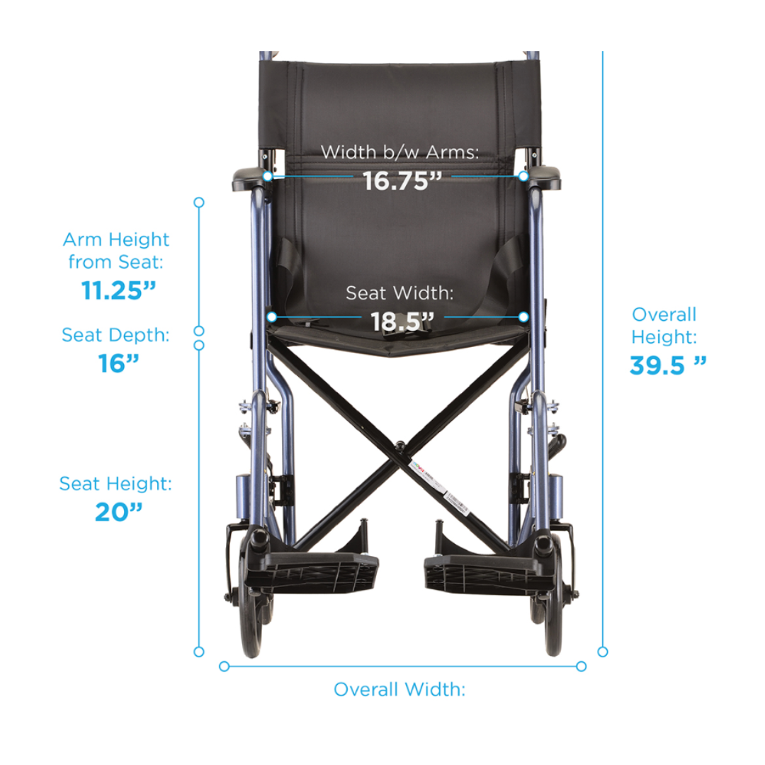 Nova Medical 329 Lightweight Steel 19" Folding Transport Chairs - primehubstore.shop Transport Chairs