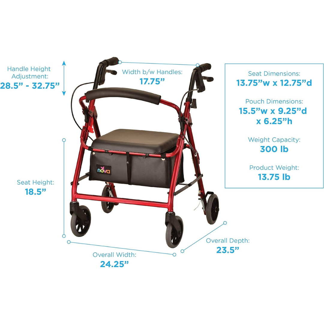 Nova Medical 4209 GetGo Junior Folding Lightweight Rollators with 6" Wheels - primehubstore.shop Rollators