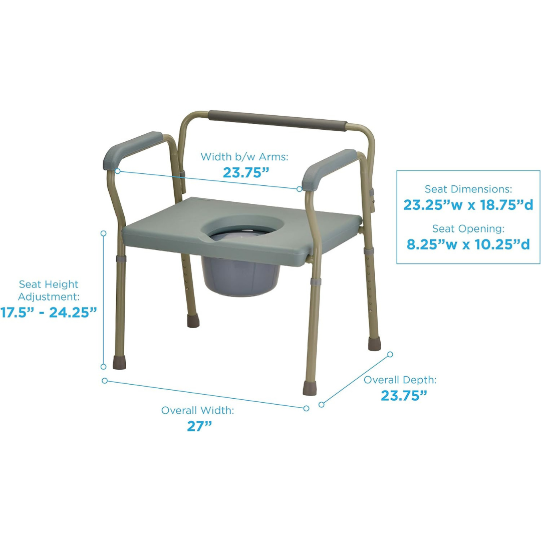 Nova Medical Products Heavy Duty Bariatric Commode with Extra Wide Seat - primehubstore.shop Commodes