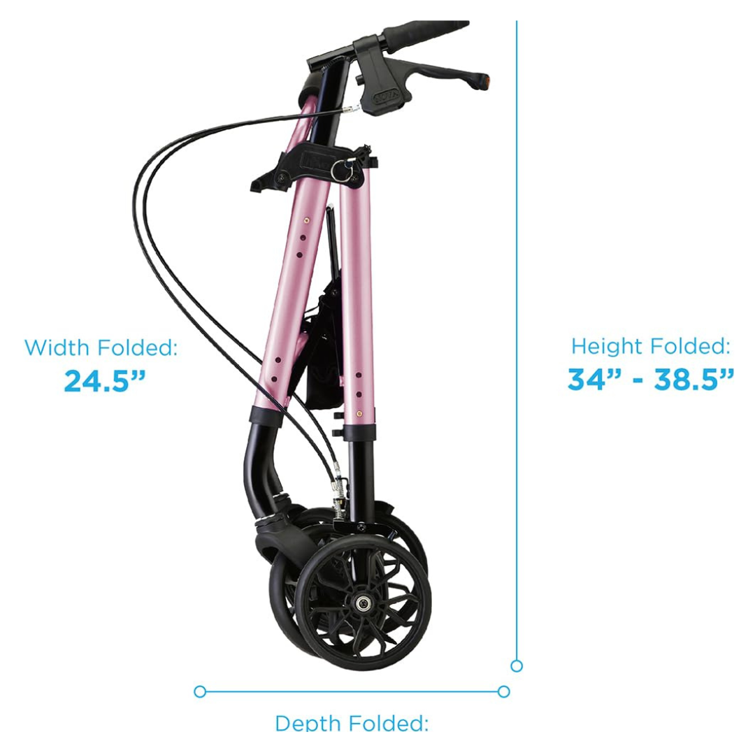 Nova Medical 4278 Star Folding Rollator Walker - Petite Size - Height 4'10" - 5'4" - primehubstore.shop Junior Rollators