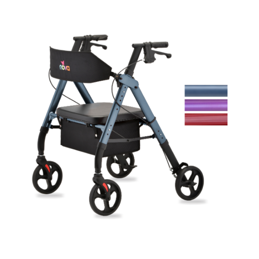 Nova Medical 4259 Star HD Lightweight Bariatric Folding Rollators - primehubstore.shop Rollators