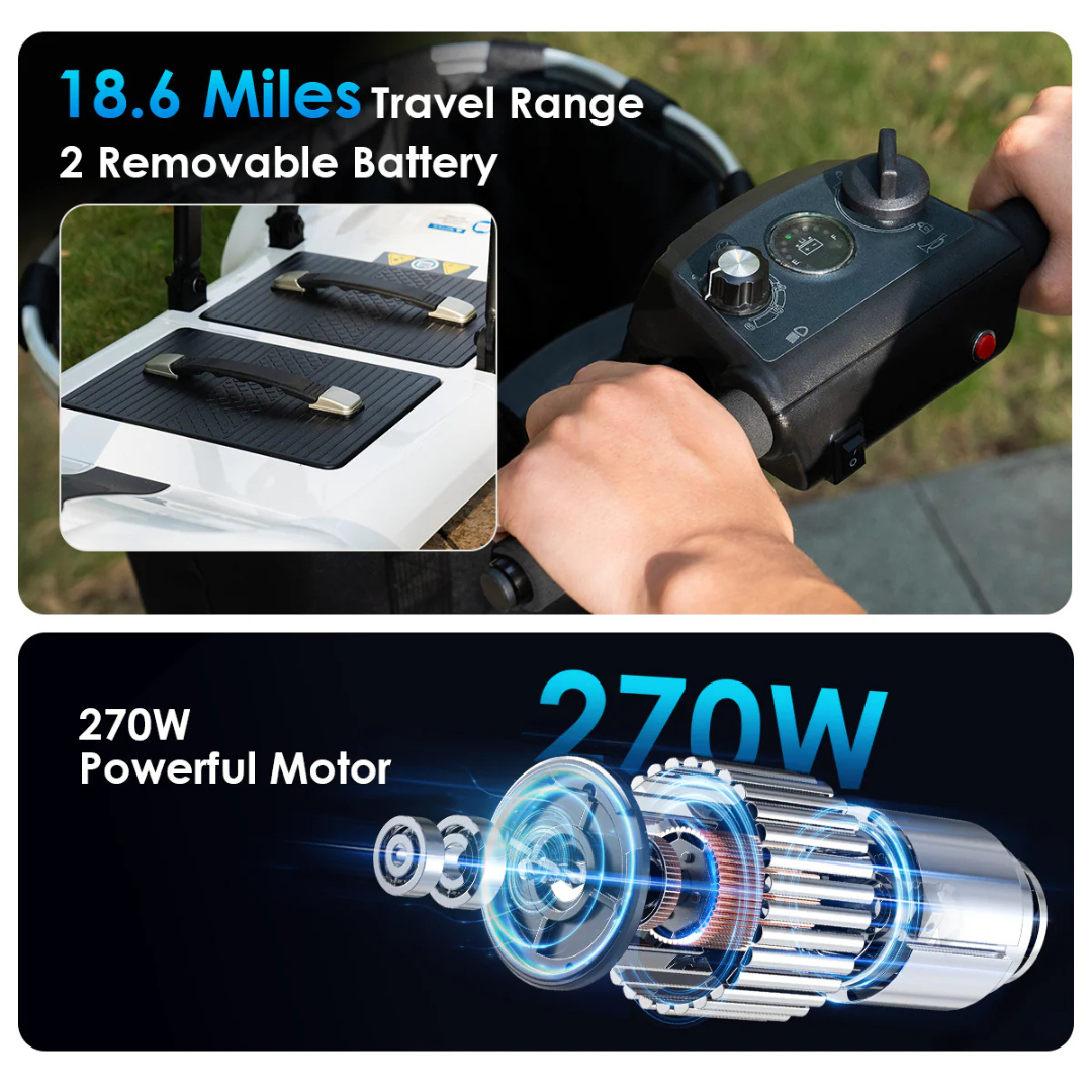 Paiseec D3 Lightweight Mobility Scooter - FAA Approved - primehubstore.shop Mobility Scooters