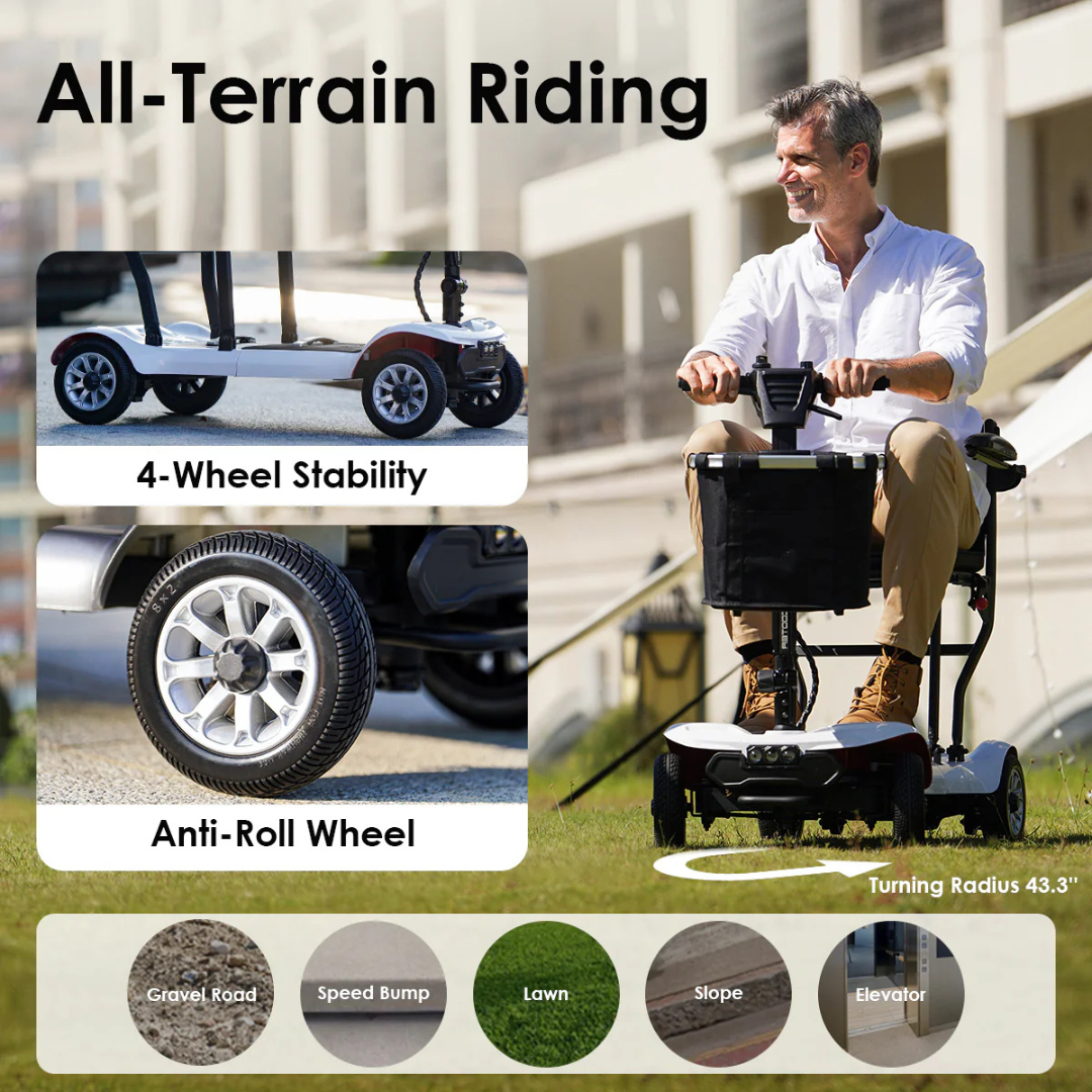 Paiseec D3 Lightweight Mobility Scooter - FAA Approved - primehubstore.shop Mobility Scooters