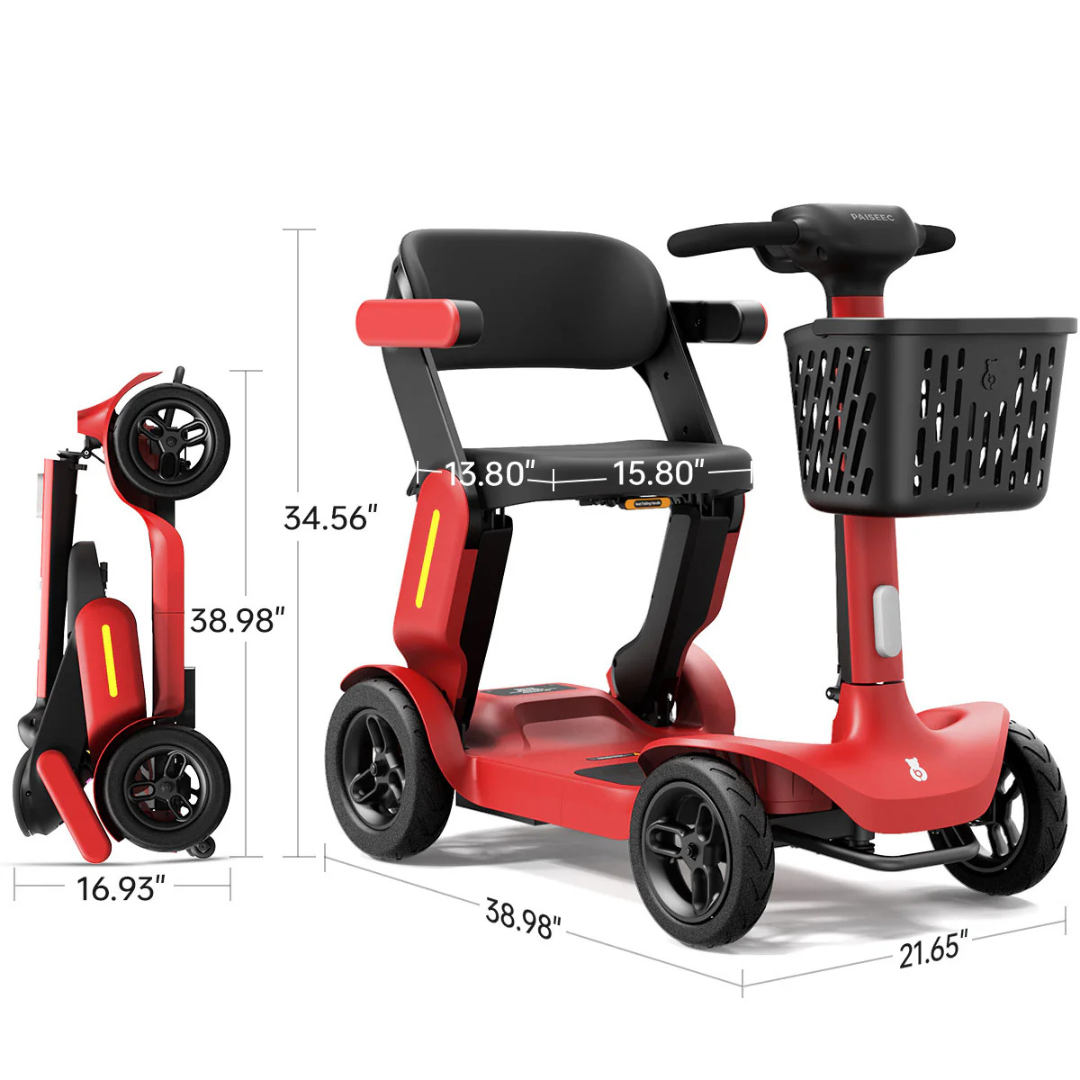 Piaseec S3 Folding Portable Scooter with XL LCD Screen - primehubstore.shop Mobility Scooters