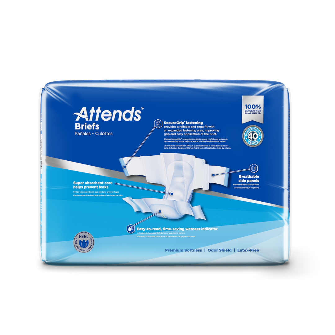 Attends Unisex Classic Briefs with Dry-Lock Technology for Adult Incontinence - primehubstore.shop Incontinence