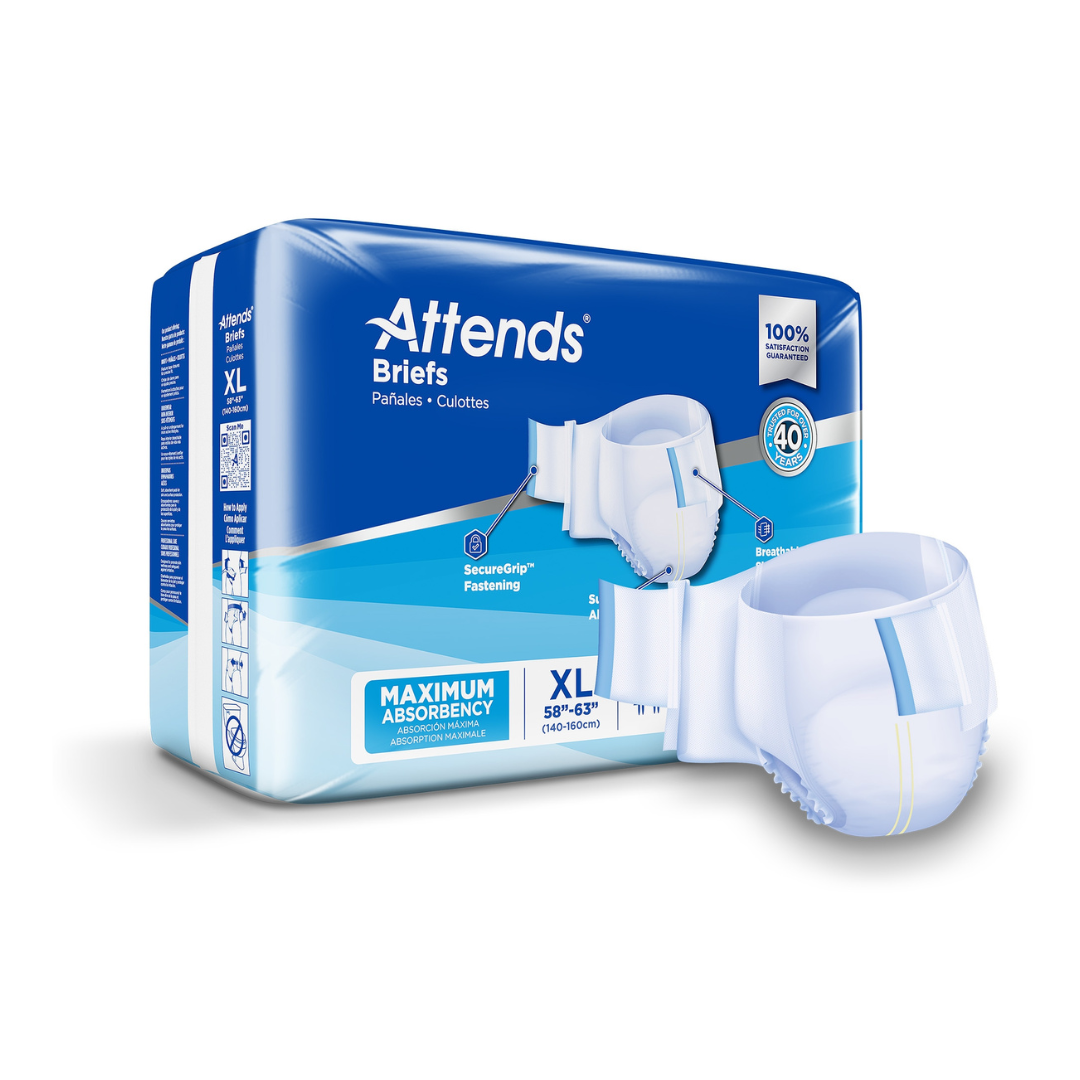Attends Unisex Classic Briefs with Dry-Lock Technology for Adult Incontinence - primehubstore.shop Incontinence