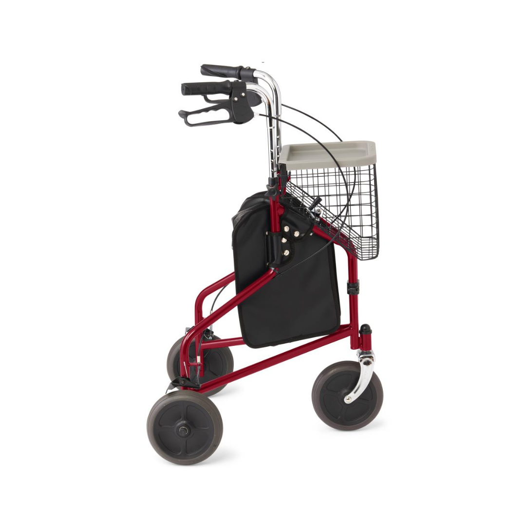 Medline 3-Wheel Steel Rollator Rolling Walker - primehubstore.shop Rollators