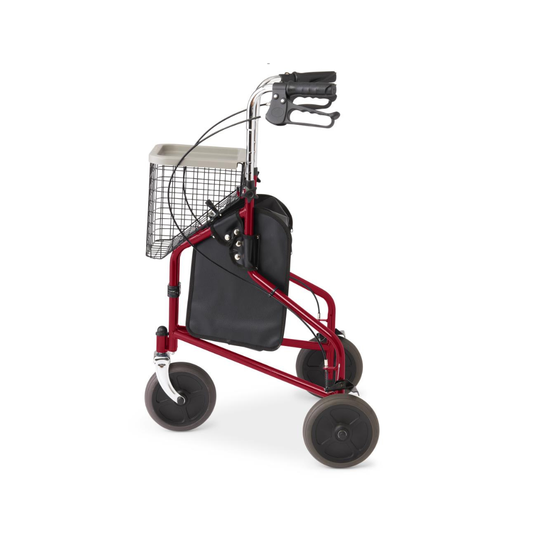 Medline 3-Wheel Steel Rollator Rolling Walker - primehubstore.shop Rollators