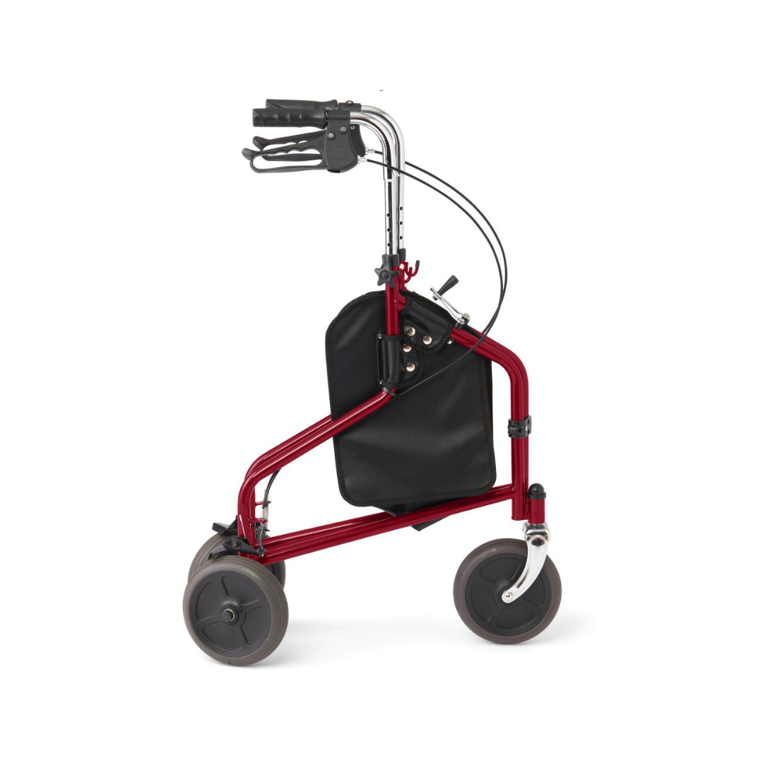 Medline 3-Wheel Steel Rollator Rolling Walker - primehubstore.shop Rollators