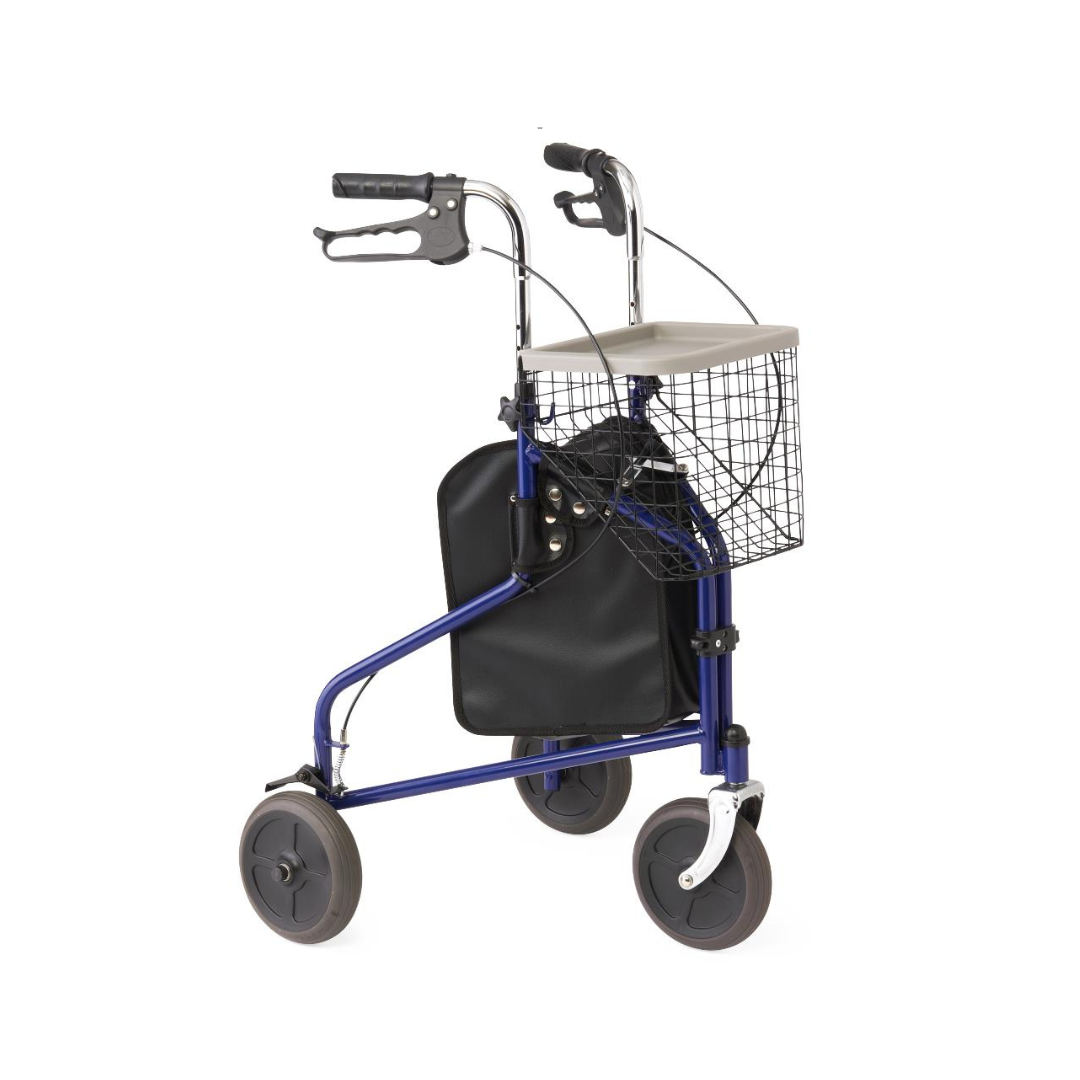 Medline 3-Wheel Steel Rollator Rolling Walker - primehubstore.shop Rollators