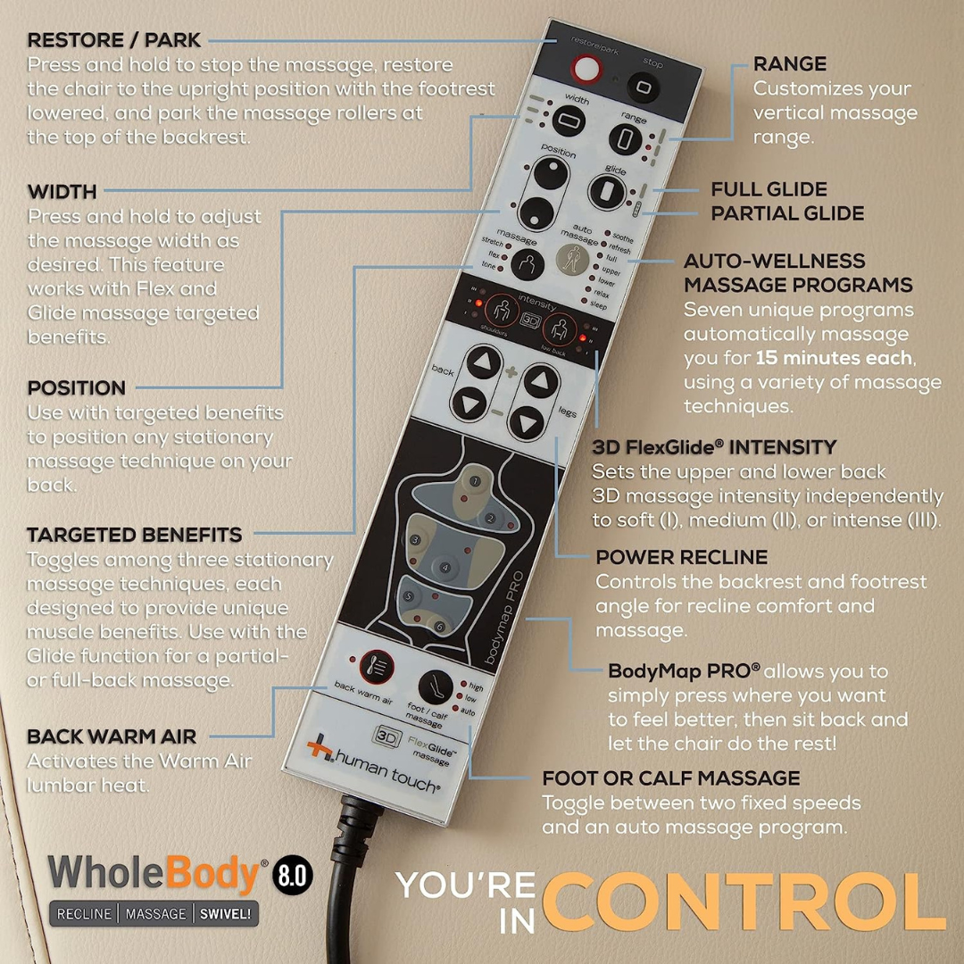 Human Touch WholeBody® 8.0 Swivel Reclining Massage Chairs - primehubstore.shop Massage Chairs