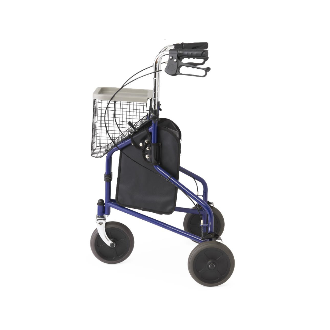 Medline 3-Wheel Steel Rollator Rolling Walker - primehubstore.shop Rollators