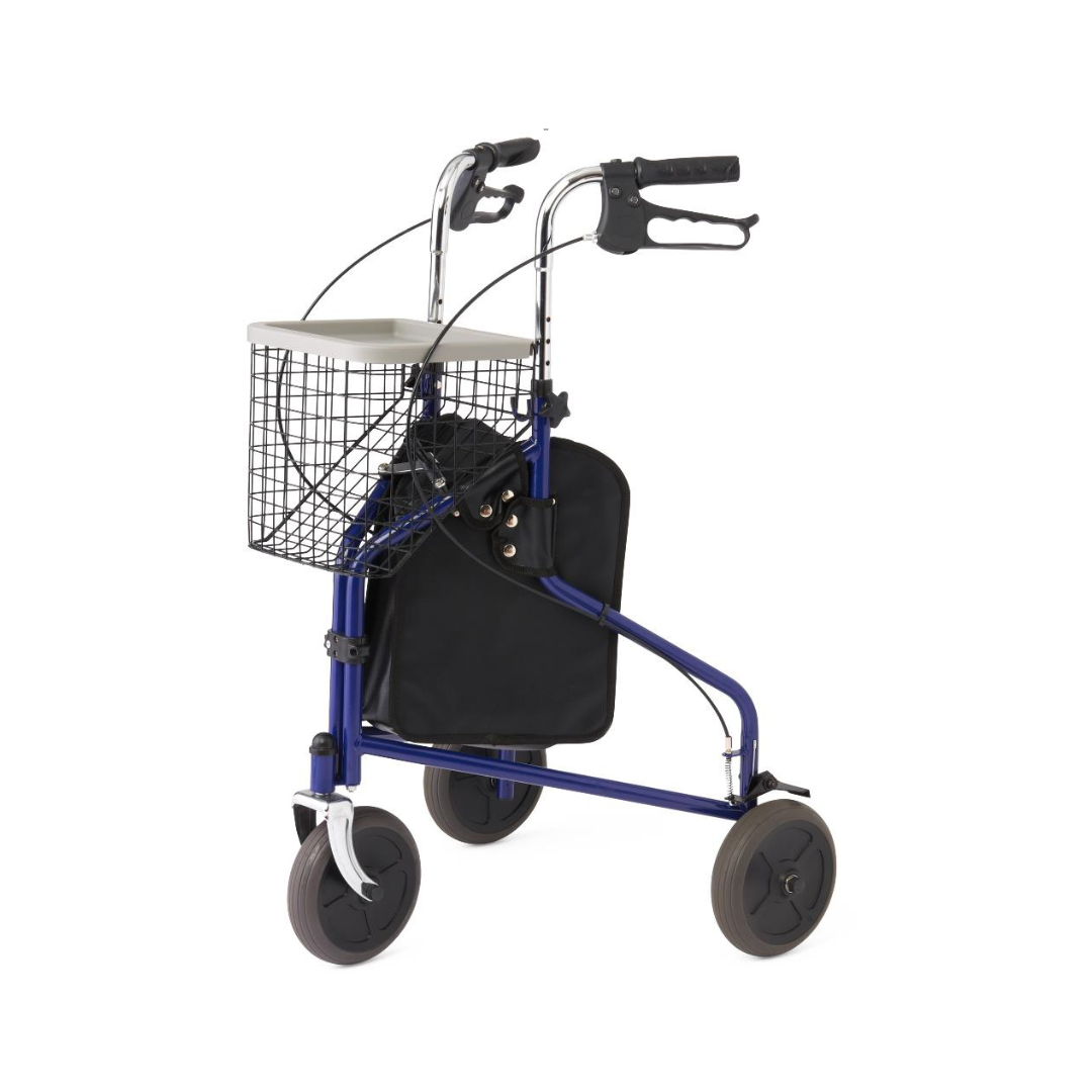 Medline 3-Wheel Steel Rollator Rolling Walker - primehubstore.shop Rollators