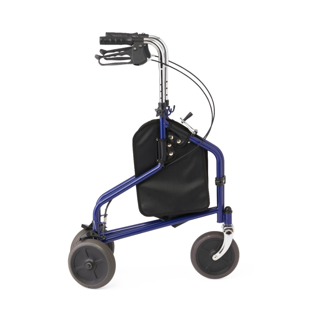 Medline 3-Wheel Steel Rollator Rolling Walker - primehubstore.shop Rollators
