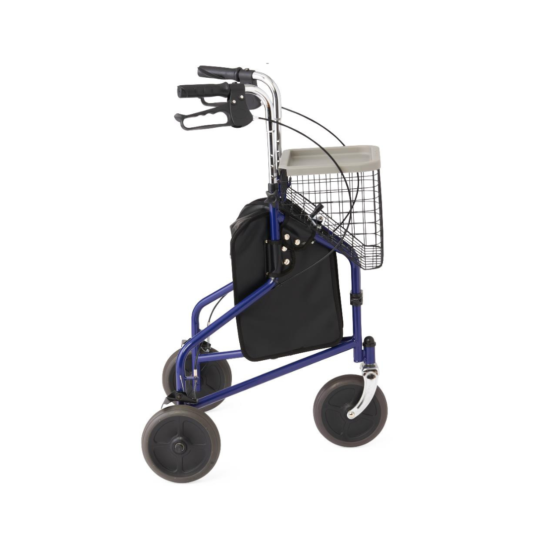 Medline 3-Wheel Steel Rollator Rolling Walker - primehubstore.shop Rollators