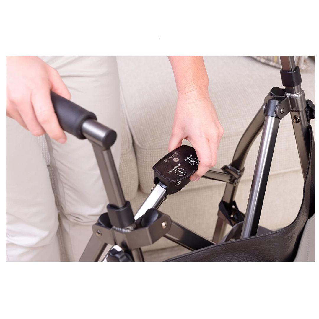 Signature Life Folding Elite Travel Rolling Walker with 2 Wheels - Weighs Only 8 lbs - primehubstore.shop walkers