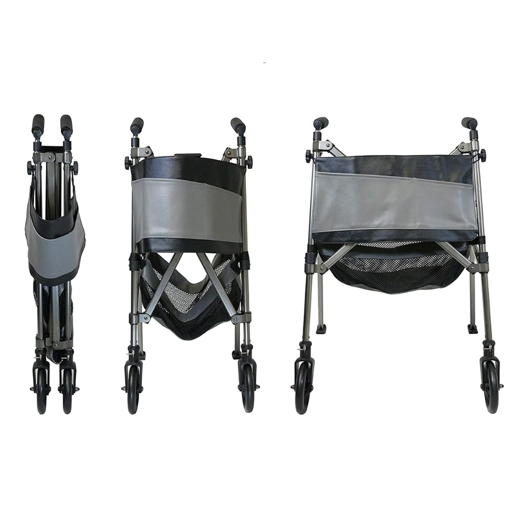 Signature Life Folding Elite Travel Rolling Walker with 2 Wheels - Weighs Only 8 lbs - primehubstore.shop walkers