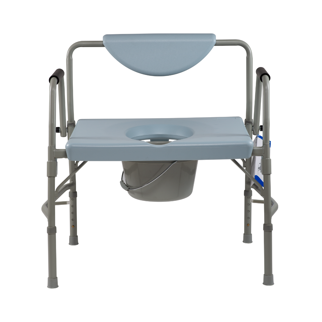 Dynarex Extra Wide Bariatric Drop Arm Bedside Commode - 650 lb Capacity - primehubstore.shop Commodes