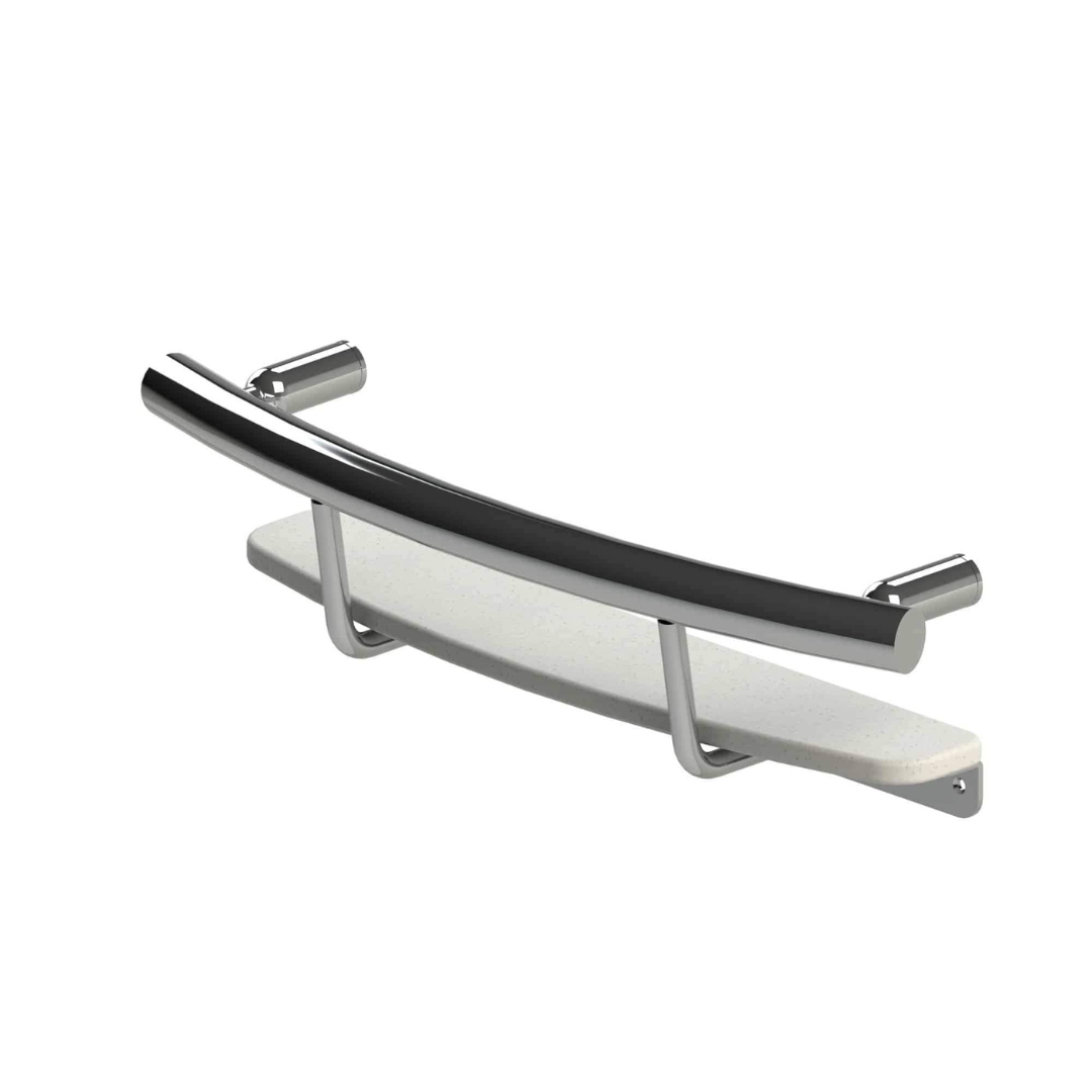 Invisia Modern Shampoo Shelf with Fall Prevention Grab Bar - primehubstore.shop Grab Bars & Safety Rails